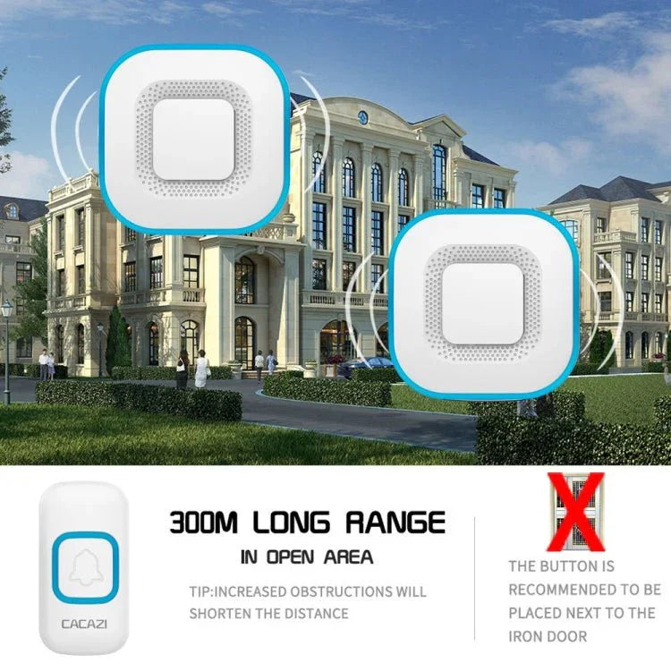 CACAZI V028F 1 For 3 Wireless Music Doorbell without Battery - Trustpick