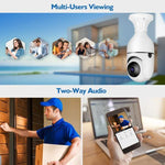 DP17 2.0 Million Pixels Dual Light Source Smart Dual - band WiFi 1080P HD Outdoor Network Light Bulb Camera, Support Infrared Night Vision & Two - way Audio & Motion Detection & TF Card - Trustpick