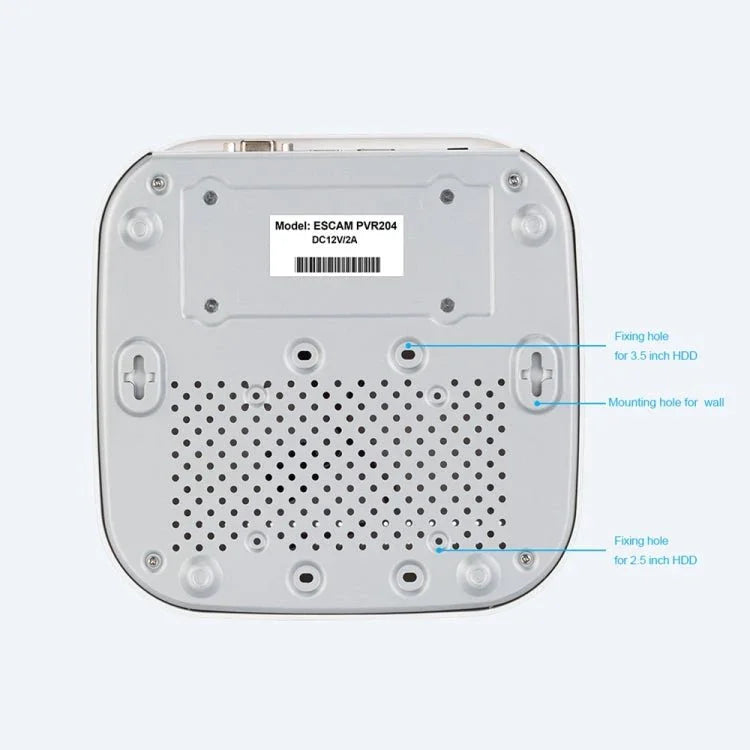 ESCAM PVR204 1080P 4CH+2CH ONVIF NVR Digital Video Recorder with 2CH Cloud Channel for IP Camera System - Trustpick