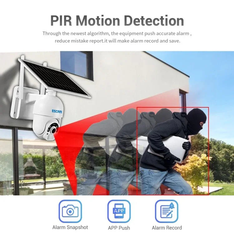 ESCAM QF250 HD 1080P WiFi Solar Panel IP Camera, Support Motion Detection / Night Vision / TF Card / Two - way Audio - Trustpick