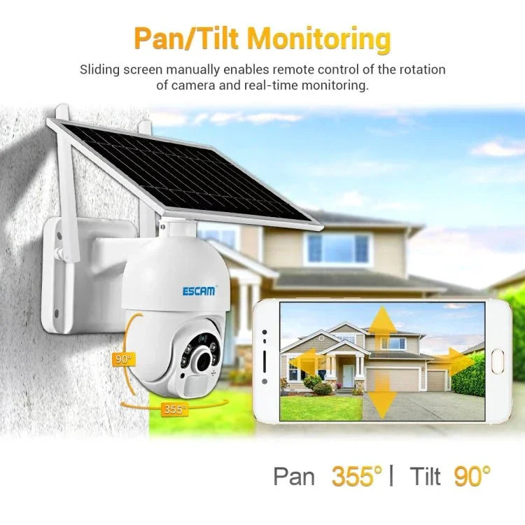 ESCAM QF450 HD 1080P 4G EU Version Solar Powered IP Camera with 128G Memory, Support Two - way Audio & PIR Motion Detection & Night Vision & TF Card - Trustpick