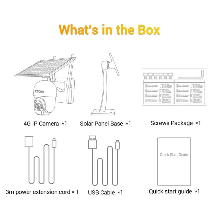 ESCAM QF450 HD 1080P 4G EU Version Solar Powered IP Camera without Memory, Support Two - way Audio & PIR Motion Detection & Night Vision & TF Card - Trustpick