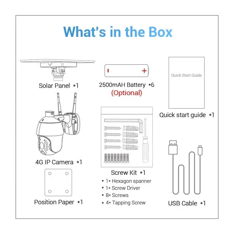 ESCAM QF480 US Version HD 1080P IP66 Waterproof 4G Solar Panel PT IP Camera with Battery, Support Night Vision / Motion Detection / TF Card / Two Way Audio - Trustpick