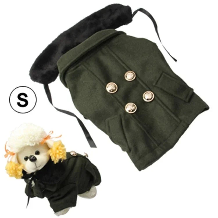 Gorgeous Woolen Cloth with Fur Collar Dog Coat Pet Clothes, Size: XL - Trustpick