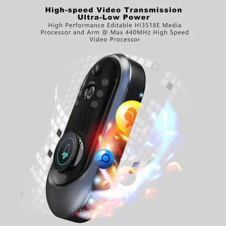 M108 720P 6400mAh Smart WIFI Video Visual Doorbell,Support Phone Remote Monitoring & Real - time Voice Intercom - Trustpick