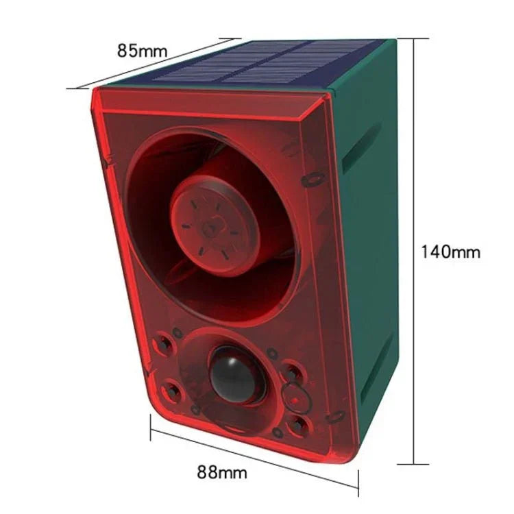 N911N Solar Alarm Infrared Sensor Sound And Light Blast Warning Light Animal Repeller - Trustpick