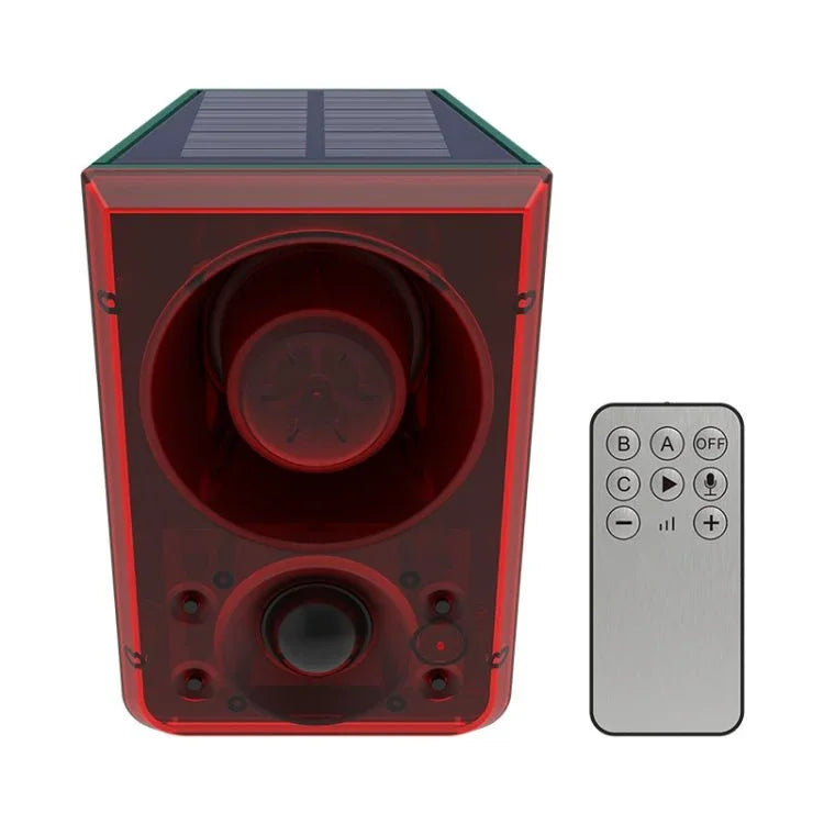 N911N Solar Alarm Infrared Sensor Sound And Light Blast Warning Light Animal Repeller - Trustpick