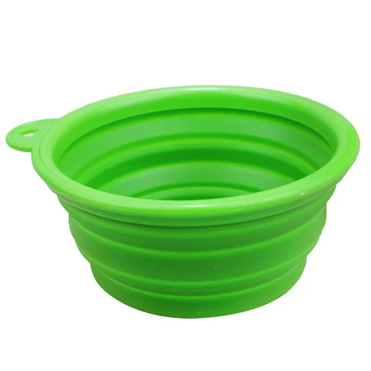 Portable Stretchable Silicon Food Feeder Dish Serving Bowl Water Container for Cat Dog Pet (Random Color Delivery) - Trustpick