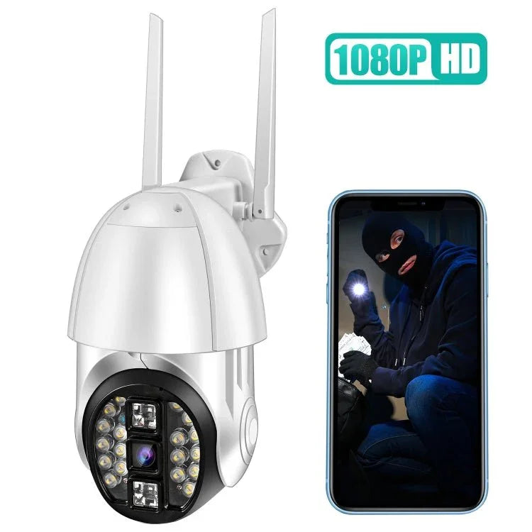 QX33 1080P Panoramic PTZ 360 Degree Rotating WIFI Camera, Support Day and Night Full Color & Two - way Voice Intercom & Motion Detection Alarm & Video Playback & 64GB TF Card, AU Plug - Trustpick