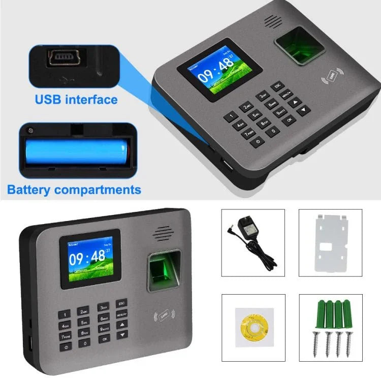 Realand AL325D Fingerprint Time Attendance with 2.4 inch Color Screen & ID Card Function & WiFi & Battery - Trustpick