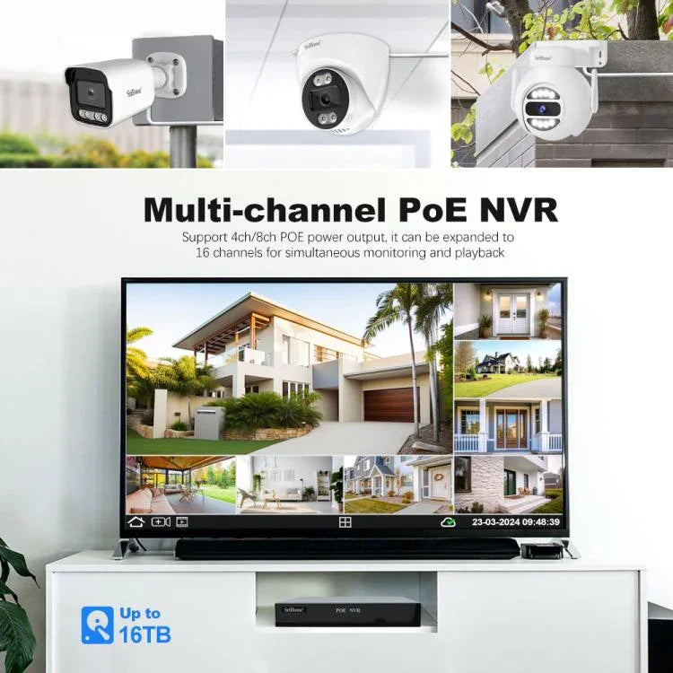 SriHome NVS005 - POE065 5MP HD 4 - CH POE Camera Network Video Recorder Kit - Trustpick