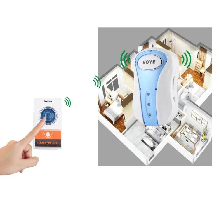 VOYE V008A Home Music Remote Control Wireless Doorbell with 38 Polyphony Sounds, US Plug - Trustpick