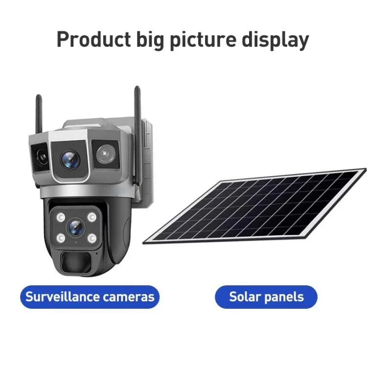 VTS02 4MP Multi - lens Panoramic Solar Surveillance PTZ Dome Camera - Trustpick